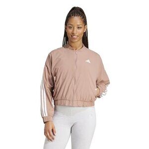 adidas Women's Essentials 3-Stripes Lifestyle Bomber Jacket Warm Clay L